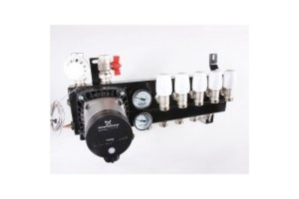 ThermoVloer Vloerverwarming set voor Cv-Ketel met compact verdeler inclusief matten 5 groepen