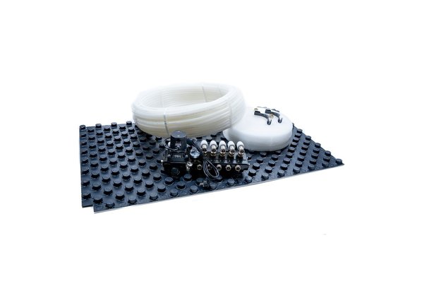 ThermoVloer Vloerverwarming set voor Cv-Ketel met compact verdeler inclusief noppenplaat - 7 groepen