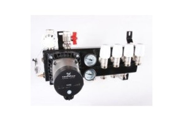 ThermoVloer Vloerverwarming set voor Cv-Ketel met compact verdeler inclusief noppenplaat - 4 groepen