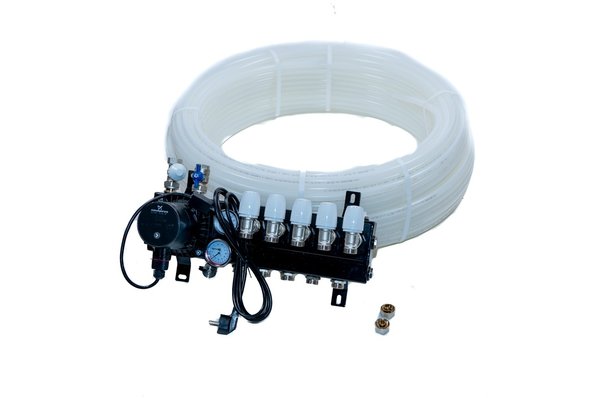 ThermoVloer Vloerverwarming set voor Cv-Ketel met compact verdeler voor infrezen - 2 groepen