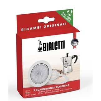 Bialetti Bialetti Filterplaatje + 3 Rubberen Ringen - 2/c