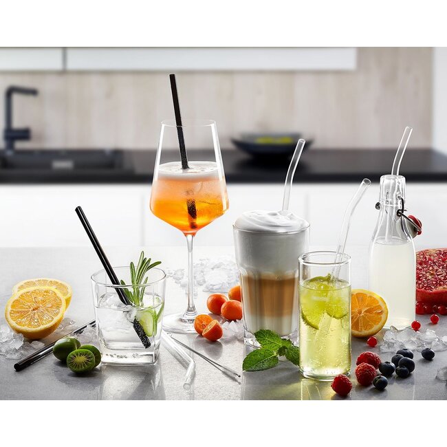 GEFU Glazen rietjes FUTURE - 23 cm - 4 stuks