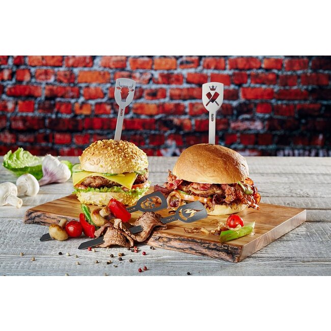 GEFU Hamburgerspiesjes TORRO, 2 st. "stier/aas"