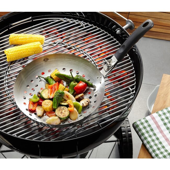 GEFU - Groente Wok - BBQ - Ø 28 cm - met afneembare steel