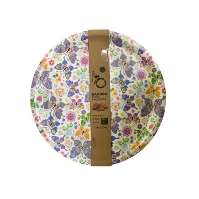 BC Dienblad rond, plat, 35cm, Vlinder