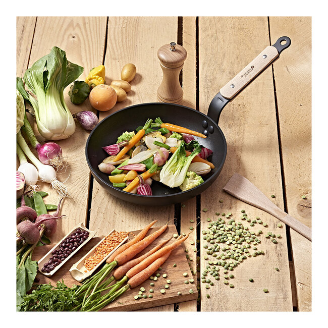 de Buyer Koekenpan Choc Induction B bois 32cm - Houten greep