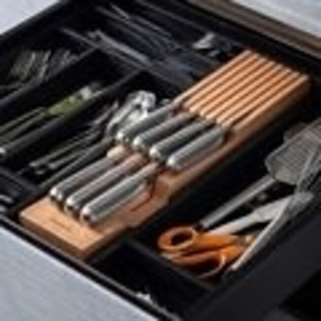 Fiskars Houten messenblok voor in lade, FSC