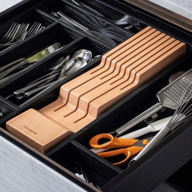 Fiskars Houten messenblok voor in lade, FSC