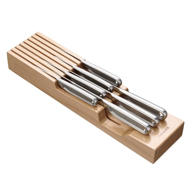 Fiskars Houten messenblok voor in lade, FSC