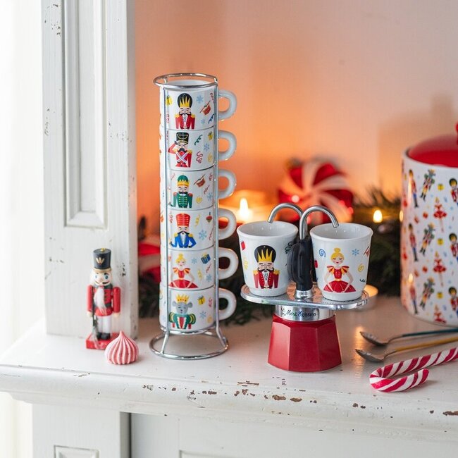 Bialetti 6 stapelbare mokken Nutcracker