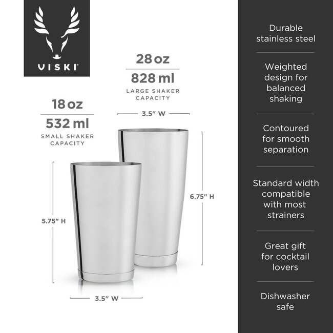 Stainless Shaker Tin Set by Viski