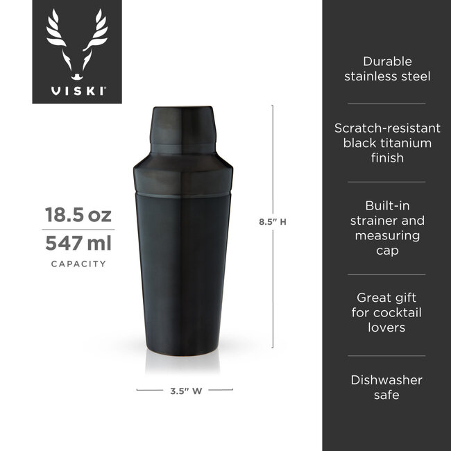 Titanium Cocktail Shaker in Black Viski®