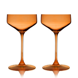 Viski Reserve Nouveau Crystal Coupes in Amber Viski®