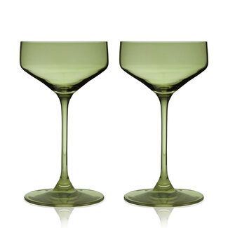 Viski Reserve Nouveau Crystal Coupes in Sage Viski®