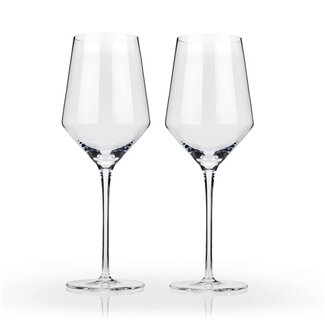 Viski Angled Crystal Chardonnay Glasses by Viski®