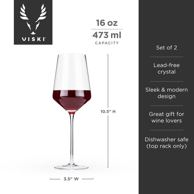 Angled Crystal Bordeaux Glasses by Viski®