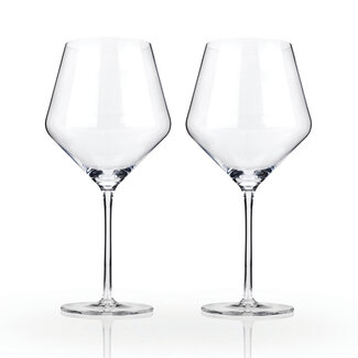 Viski Angled Crystal Burgundy Glasses by Viski®
