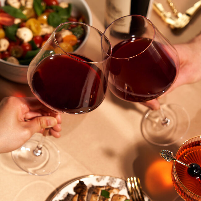 Angled Crystal Burgundy Glasses by Viski®