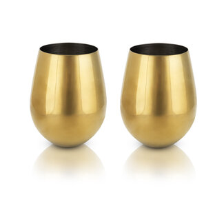 Viski Gold Stemless Wine Glasses by Viski®