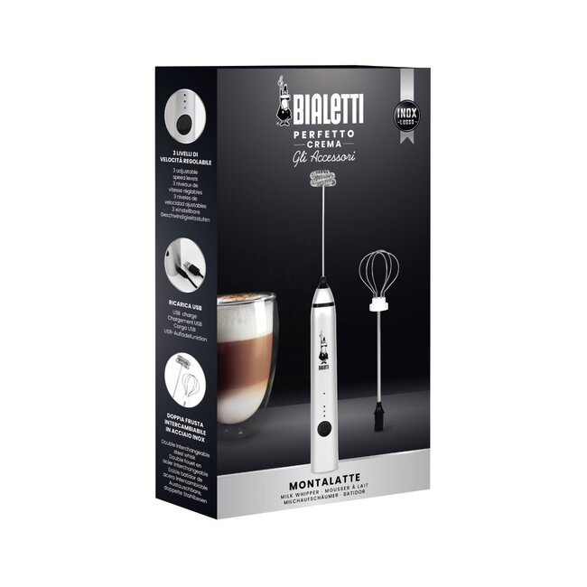 Bialetti Melkopschuimer Pro Silver - oplaadbaar