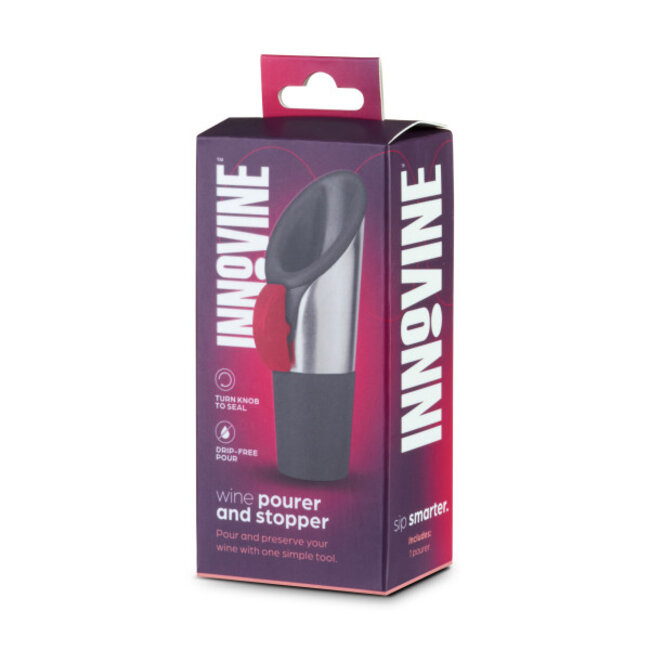 Innovine™ Wine Pourer and Stopper in Raspberry