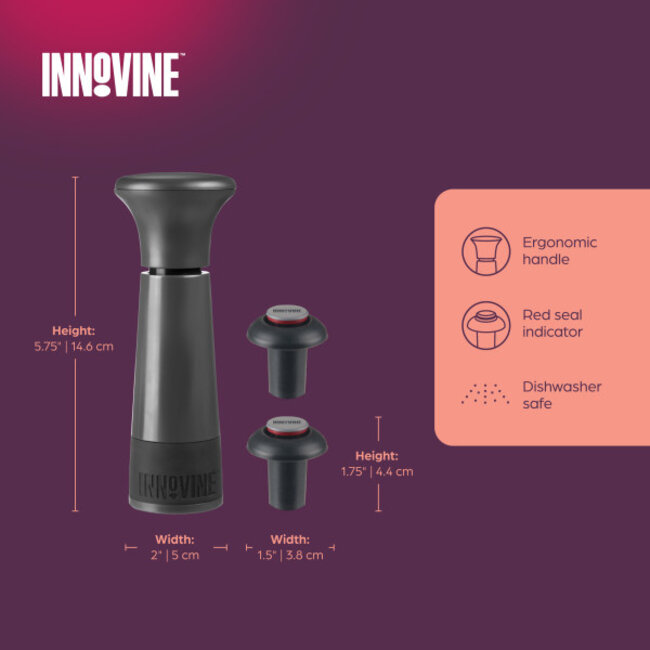 Innovine™ Vacuum Pump Wine Saver in Graphite