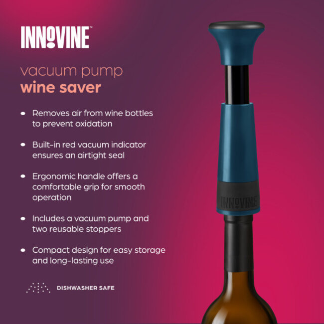 Innovine™ Vacuum Pump Wine Saver in Deep Teal