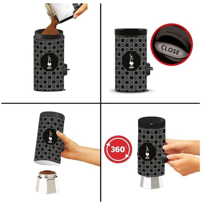 Bialetti Koffieblik met doceersysteem - Zwart