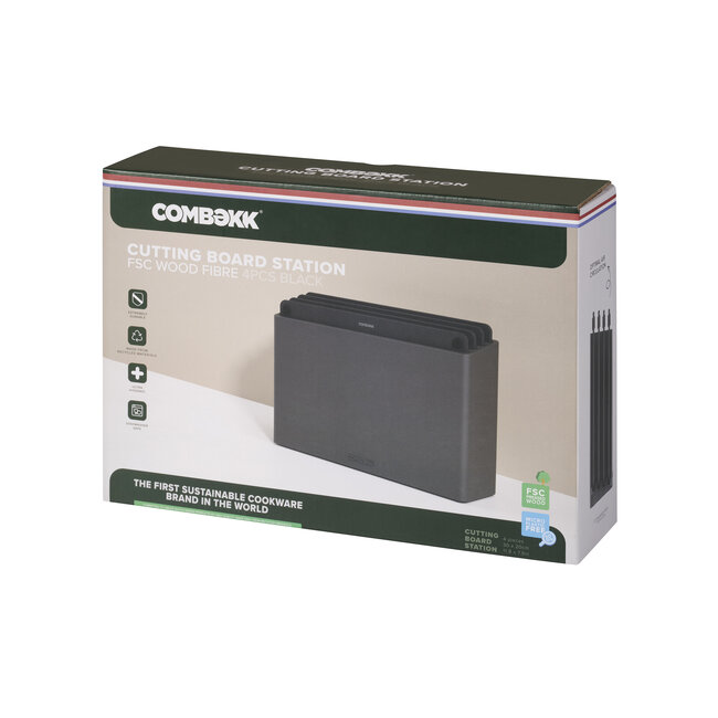 Combekk Cuttingboard Station 4pcs Black/Black