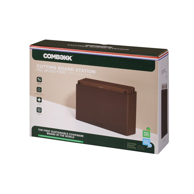 Combekk Cuttingboard Station 4pcs Brown/Brown