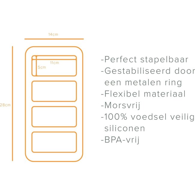 The Original Food Cube  set of 2 (250&500ML) - Grey