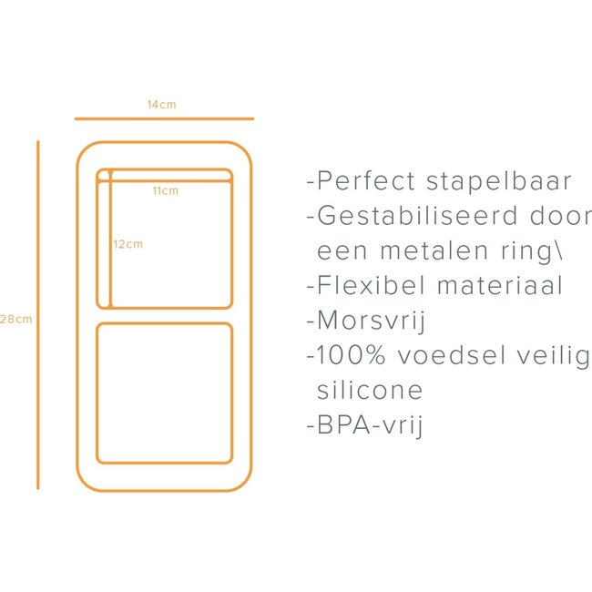 The Original Food Cube  set of 2 (250&500ML) - Grey