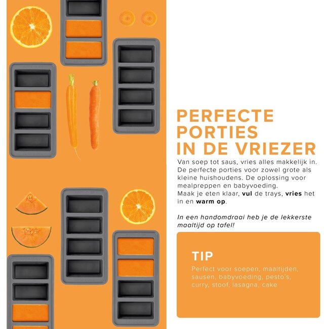 The Original Food Cube  set of 2 (250&500ML) - Grey