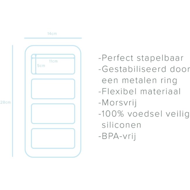 The Original Food Cube  Set of 2 (250 + 500ML) - Blue