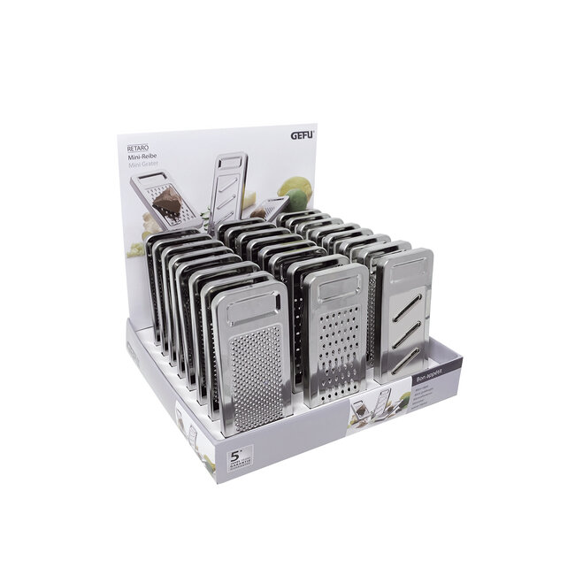 GEFU Display mini raspen RETARO - 3 x 8 stuks
