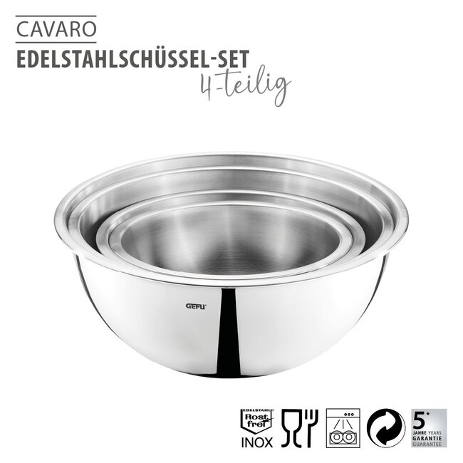 GEFU CAVARO Mengkommenset - 4 delig - RVS