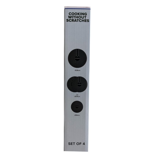 COMBEKK Inductiemat - Set van 4 - 18, 24, 24 en 28cm