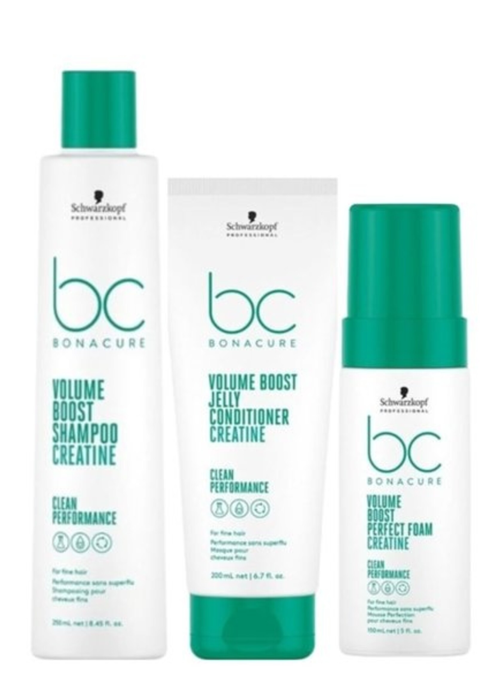 Schwarzkopf Professional Schwarzkopf Bonacure Clean Performance Volume Boost Care Set - 250+200ml+200ml
