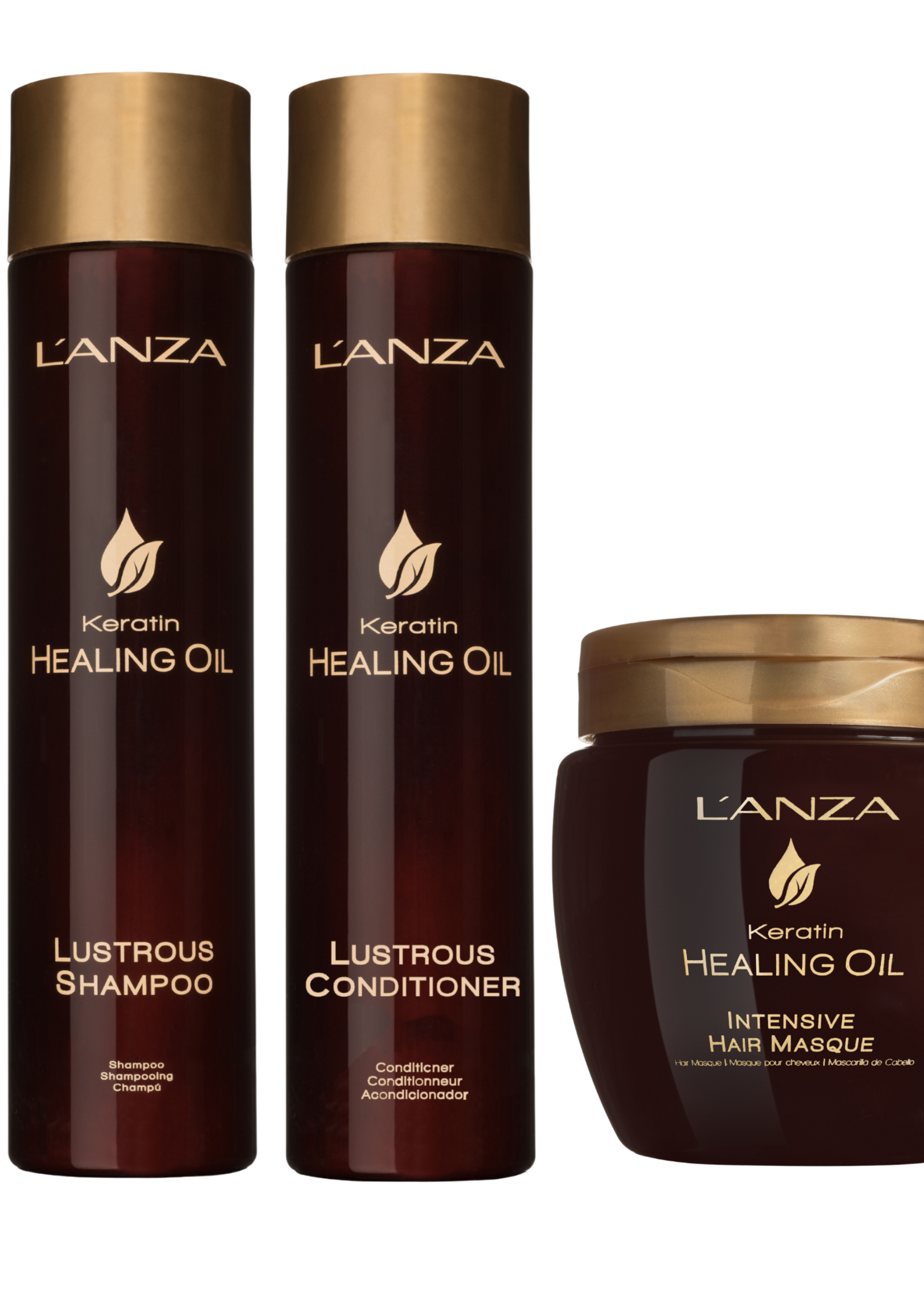 L'ANZA L'ANZA Keratin Healing Oil Lustrous Triple Set - 300+250+210ml