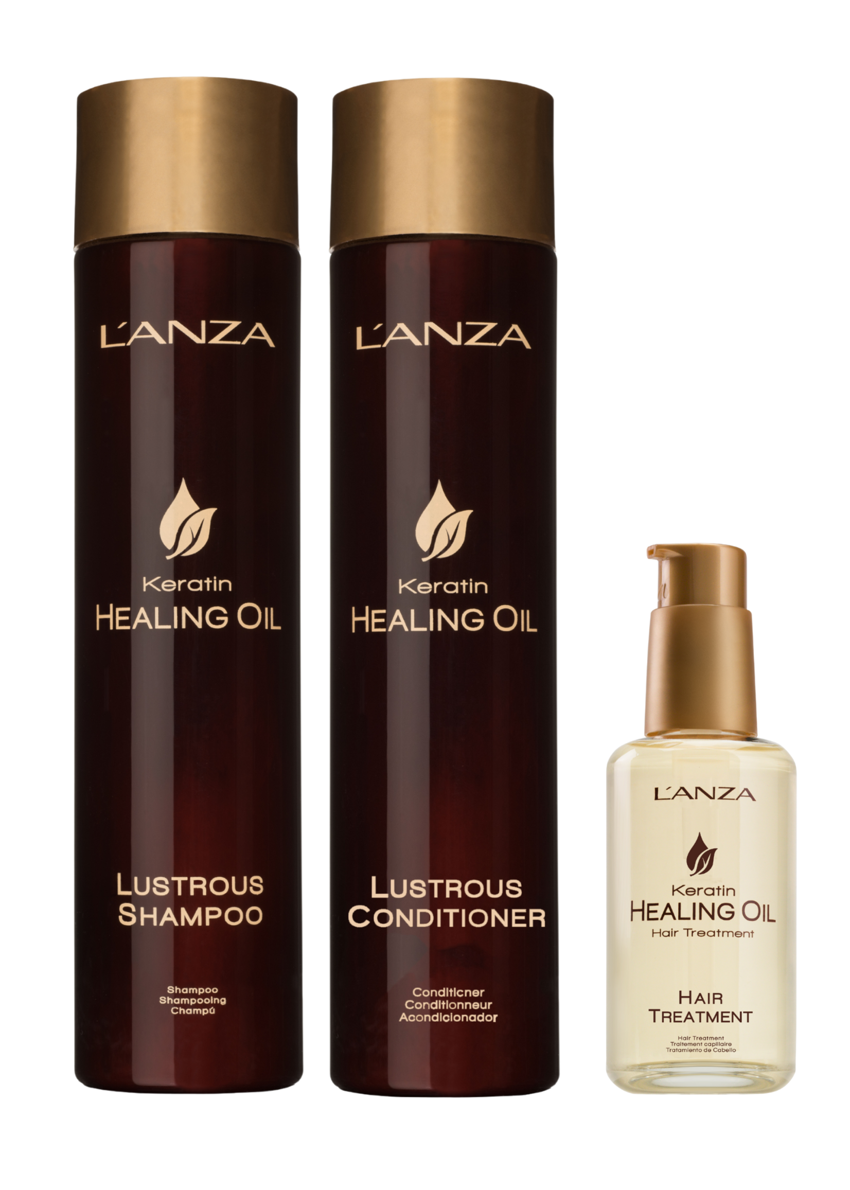 L'ANZA L'ANZA Keratin Healing Oil Lustrous Deluxe Set - 300+250+50ml