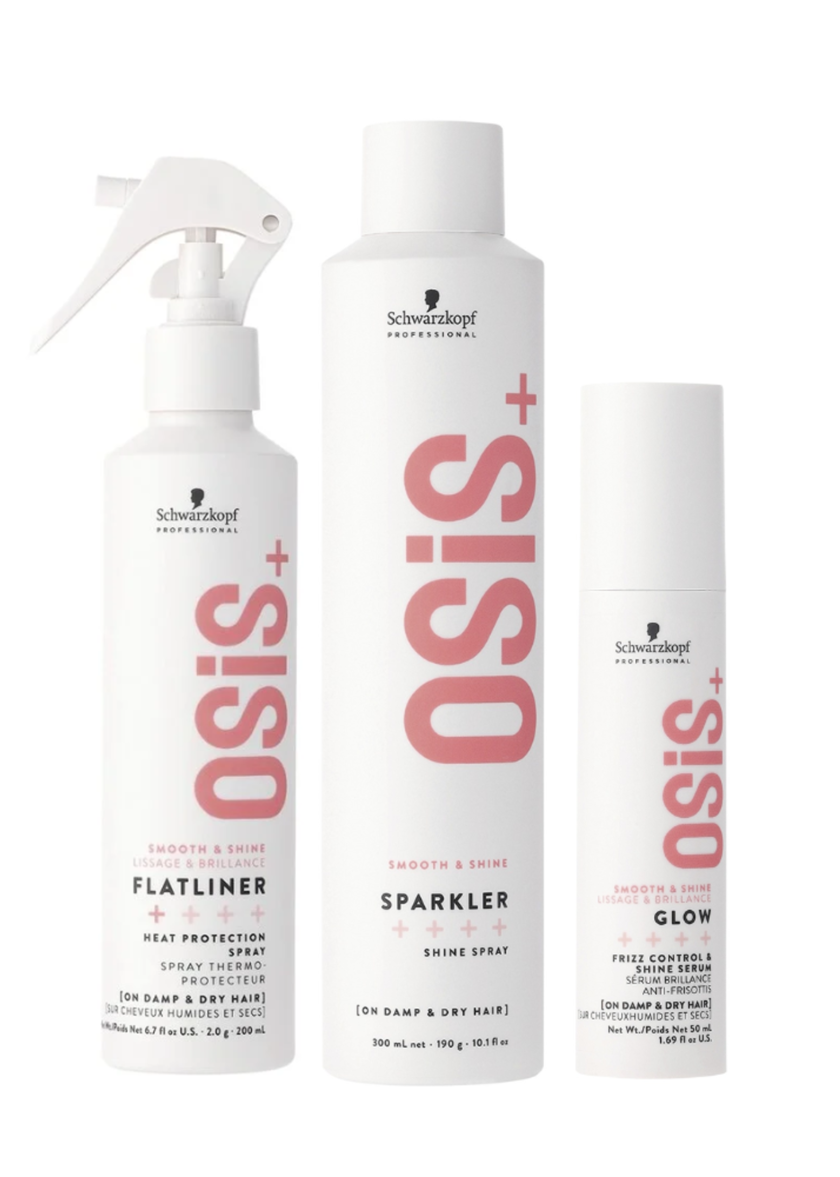 Schwarzkopf Professional Schwarzkopf OSIS+ Glossy Hair Look Bundel - 300+200+50ml
