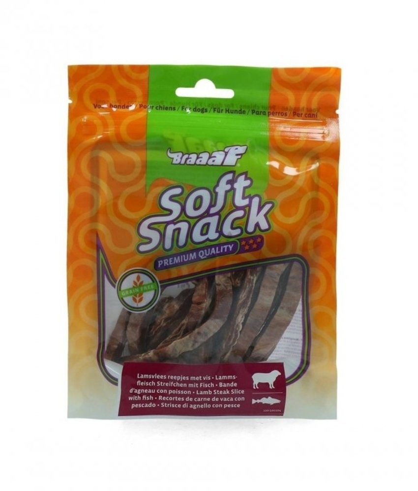 Braaaf hondensnacks Braaaf Lamb Steak Slice With Fish 12 Cm Braaaf hondensnacks Braaaf Lamb Steak Slice With Fish 12 Cm