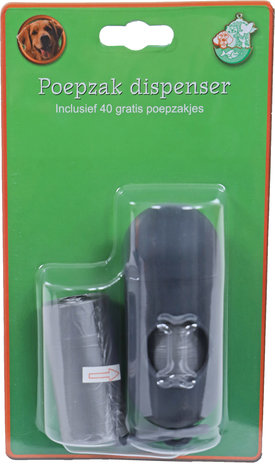 de Boon Boon poepzak dispenser koker grijs, inclusief 2x20 poepzakjes