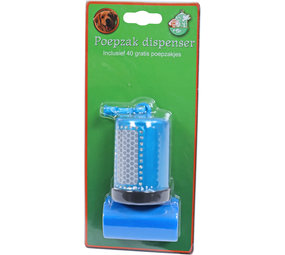 de Boon Boon poepzak dispenser koker blauw met glitter en reflecterend de Boon Boon poepzak dispenser koker blauw met glitter en reflecterend