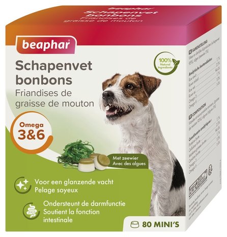 Beaphar BEAPHAR SCHAPENVET BONBONS ZEEWIER MINI Beaphar BEAPHAR SCHAPENVET BONBONS ZEEWIER MINI