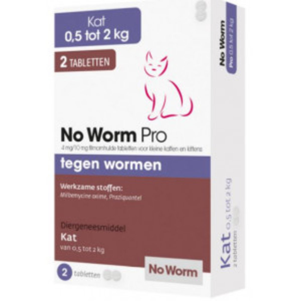 Exil EXIL NO WORM PRO KLEINE KAT KITTEN 2 TAB 0.5 tot 2KG Exil EXIL NO WORM PRO KLEINE KAT KITTEN 2 TAB 0.5 tot 2KG