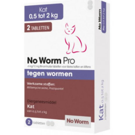 Exil EXIL NO WORM PRO KLEINE KAT KITTEN 2 TAB 0.5 tot 2KG Exil EXIL NO WORM PRO KLEINE KAT KITTEN 2 TAB 0.5 tot 2KG