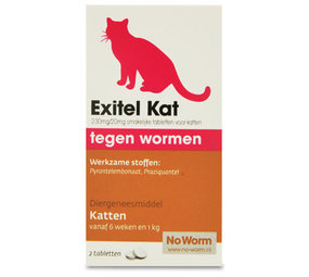 Exil EXIL NO WORM EXITEL KAT 2 TABLET 6 WEKEN 1KG Exil EXIL NO WORM EXITEL KAT 2 TABLET 6 WEKEN 1KG