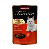 Animonda FEINSTEN POUCH MET EEND EN KALKOENFILET 85GR Animonda FEINSTEN POUCH MET EEND EN KALKOENFILET 85GR