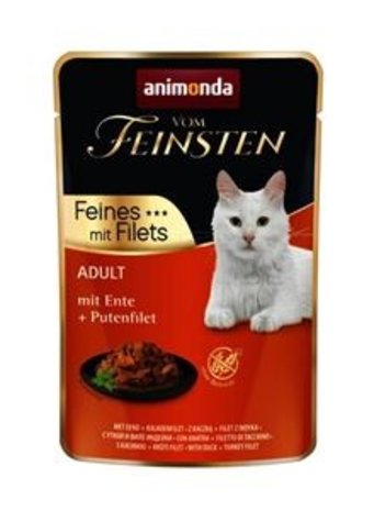 Animonda FEINSTEN POUCH MET EEND EN KALKOENFILET 85GR Animonda FEINSTEN POUCH MET EEND EN KALKOENFILET 85GR